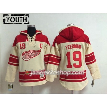 Lapsille NHL Detroit Red Wings Steve Yzerman 19 Cream Sawyer Hooded Sweatshirt